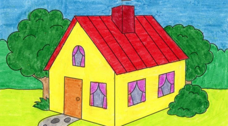 How To Draw House Drawing For Kids